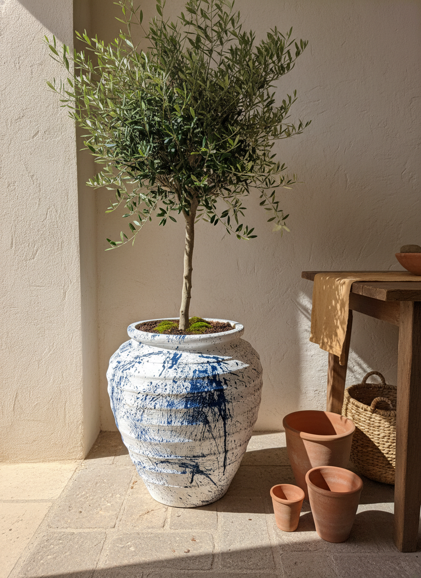 Vaso terracota artesanal Safi B feito à mão Portugal, decoração wabi-sabi, minimalista, rústico, mediterrânico, e outras. Decoração e design de interiores; decoração e design biofílico;