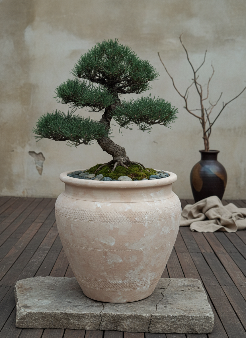 Vaso terracota artesanal Alura B feito à mão Portugal, decoração Japandi, minimalista, rústico, mediterrânico, cottagecore, farmhouse. Decoração e design de interiores; decoração e design biofílico;