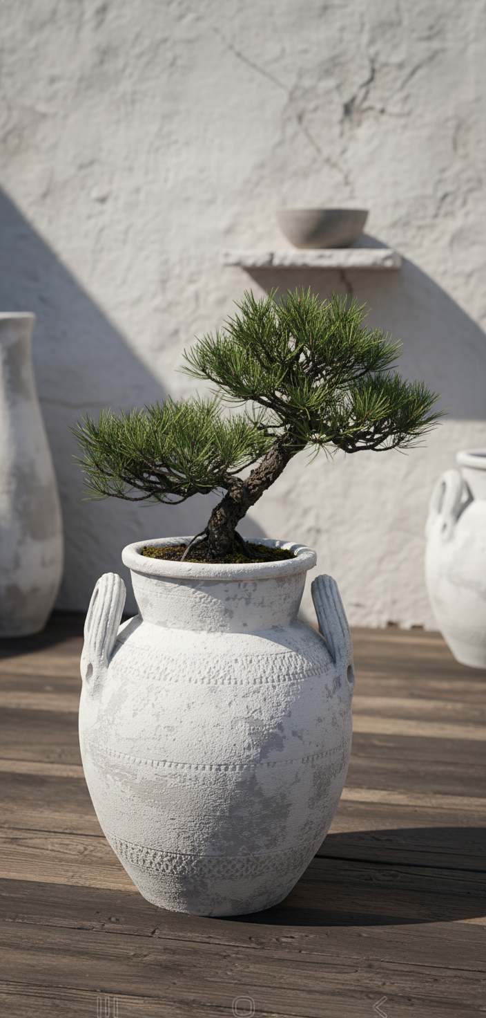 Vaso terracota artesanal Poteh C feito à mão Portugal. Decoração natural e sustentável nos estilos Japandi, minimalista, rústico, farmhouse e moderno e wabi-sabi. Design de interiores; design biofílico;