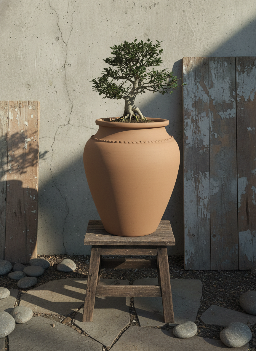 Vaso terracota artesanal Kora A feito à mão Portugal, decoração wabi-sabi, minimalista, rústico, mediterrânico, e outras. Decoração e design de interiores; decoração e design biofílico; 