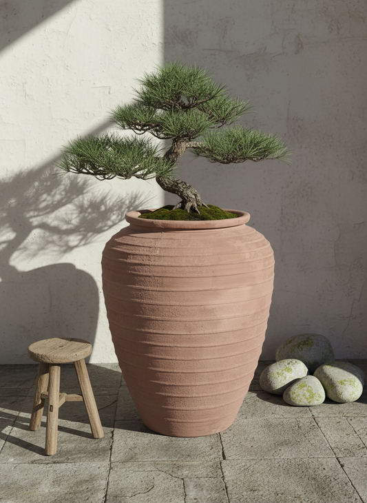 Vaso terracota artesanal EXC 7 feito à mão Portugal, decoração wabi-sabi, minimalista, rústico, mediterrânico, farmhouse e cottage. Decoração de interiores; Design biofílico;