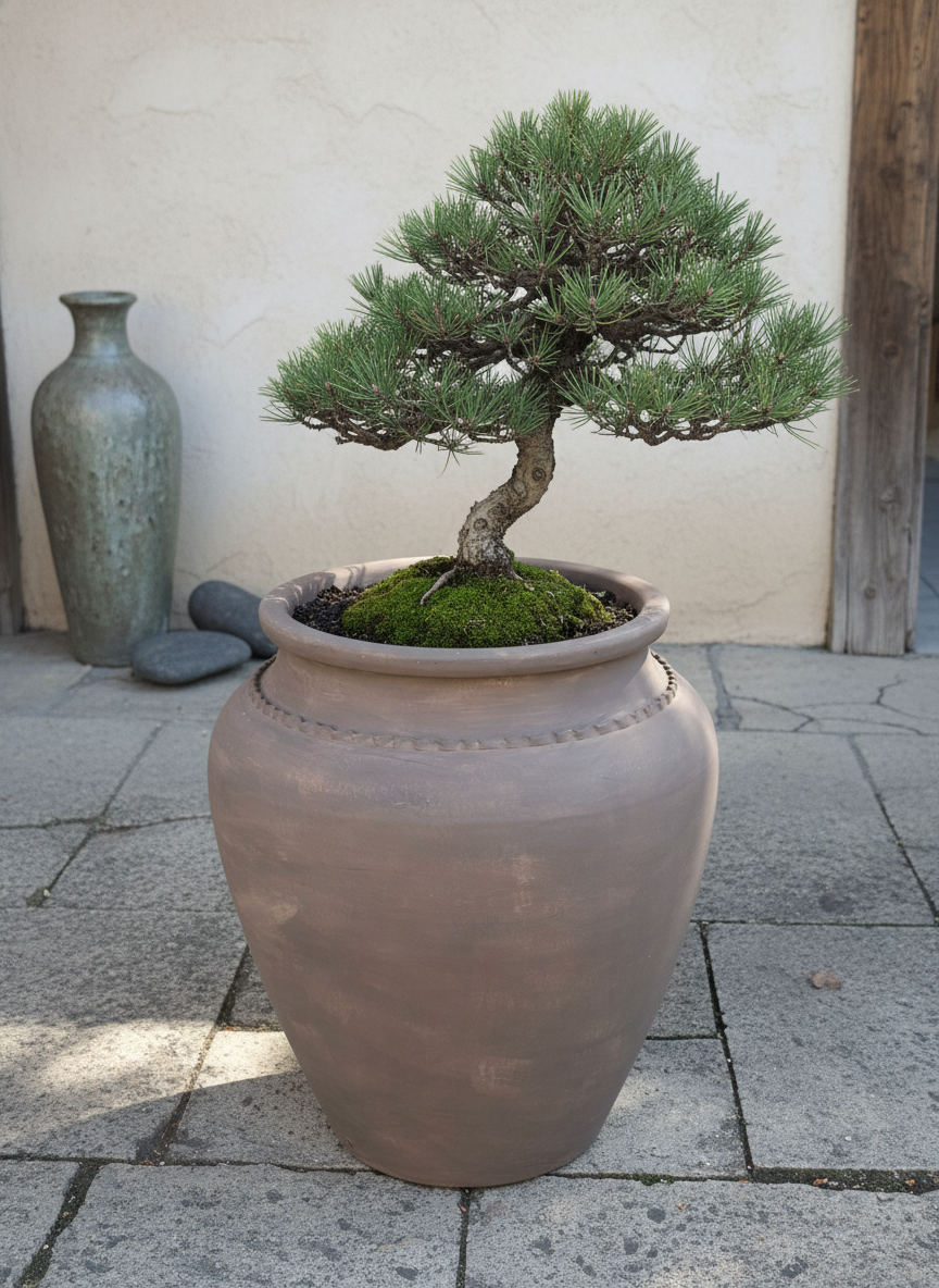 Vaso terracota artesanal Kora E handmade Portugal. Decoração Japandi, minimalista, rústico, mediterrânico, farmhouse e cottage. Decoração de interiores; Design biofílico;